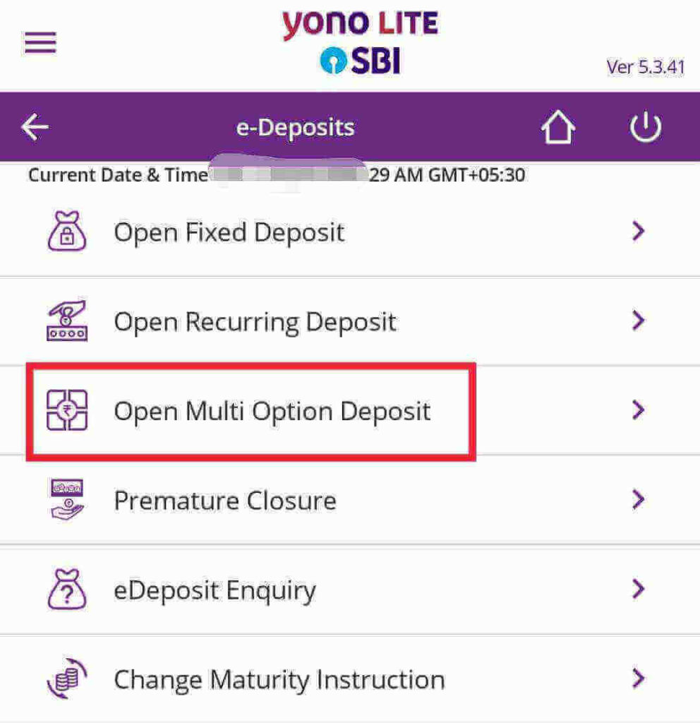 Open SBI MOD account through Mobile Banking