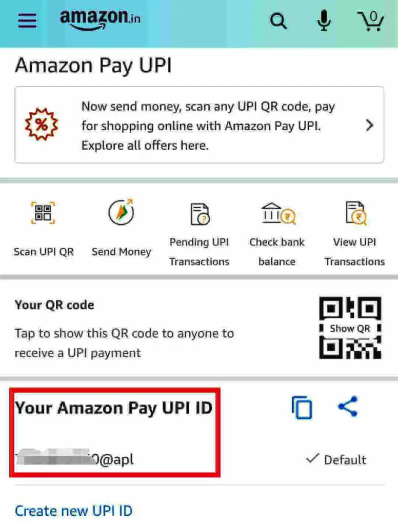 How to find UPI ID in Amazon Pay?
