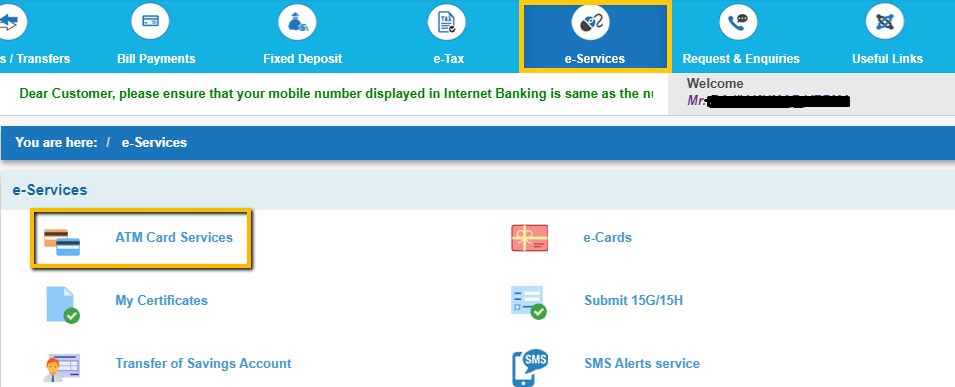 How to Activate SBI Debit Card through Internet Banking