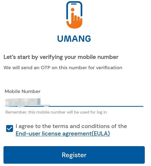 Enter your Mobile Number in order to generate OTP