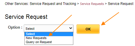Select new Request and click on OK