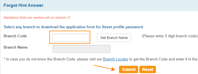 How to Reset SBI Profile Password through Branch