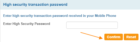 Enter High Security Password