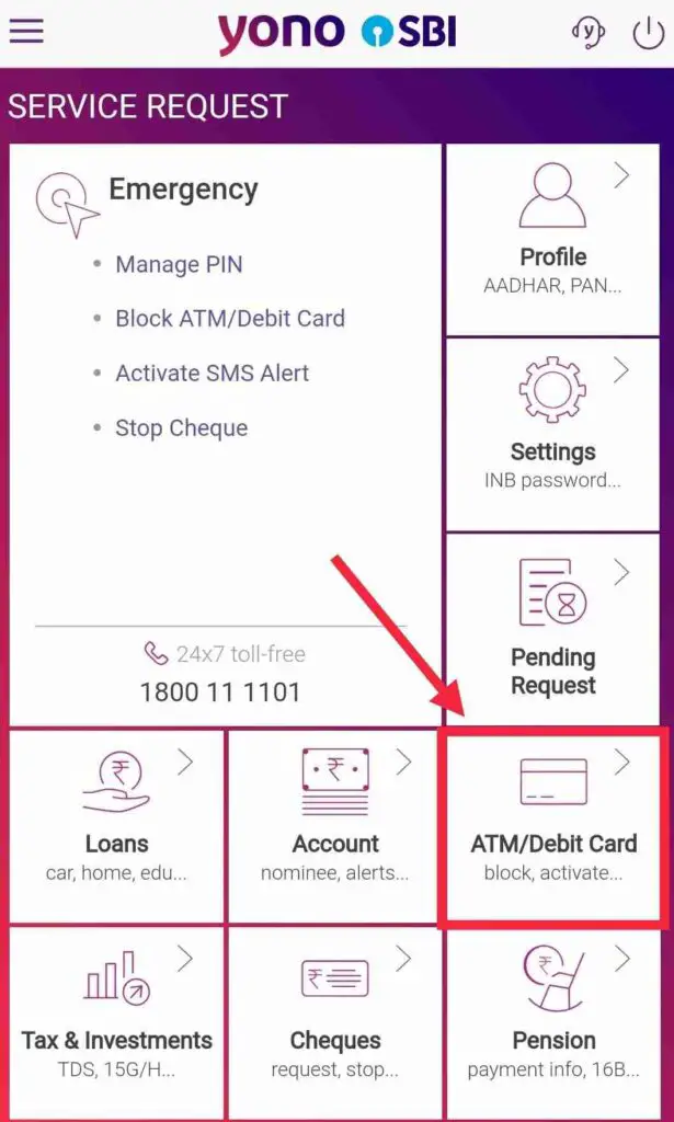 How to Block SBI ATM/Debit Card Through YONO App