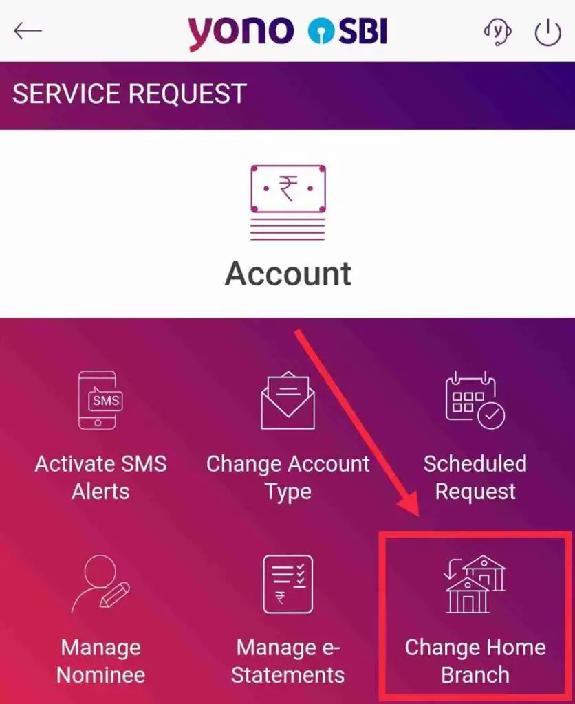 How to transfer SBI Account to another branch using YONO SBI App Online