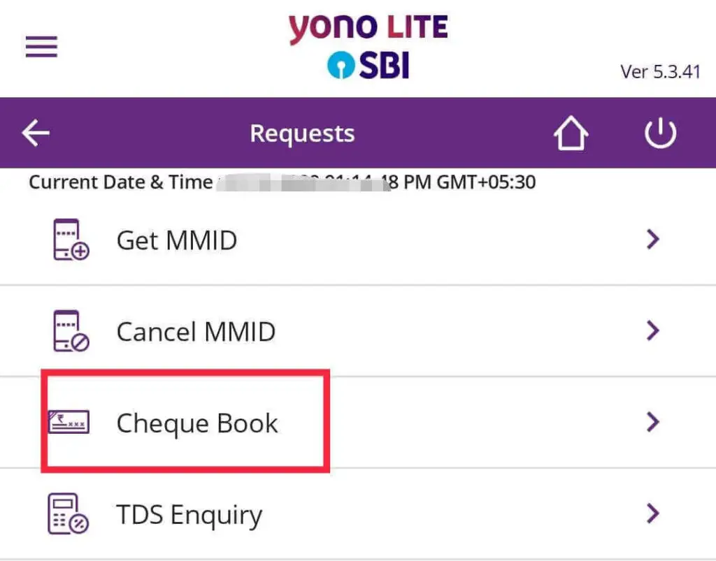 Requesting Cheque Book Through SBI Mobile Banking or YONO LITE SBI