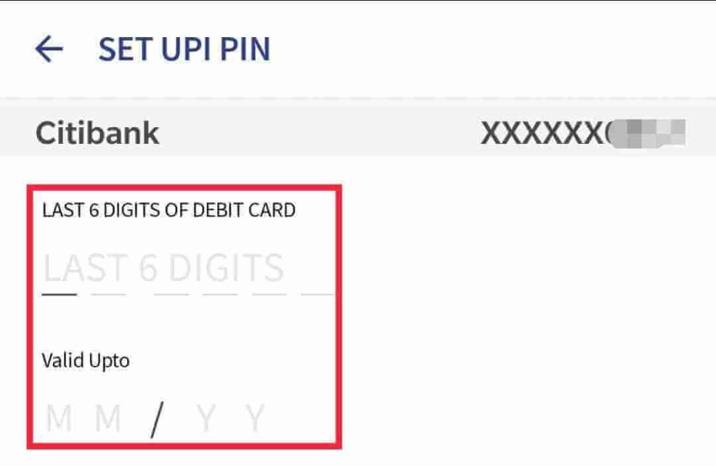 Enter Debit Card details