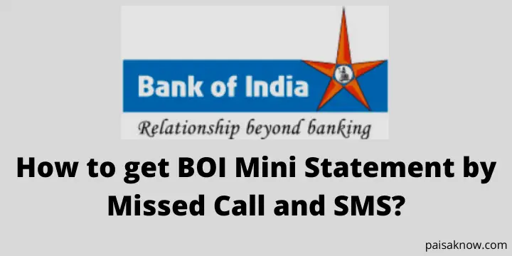 How to get BOI Mini Statement by Missed Call and SMS