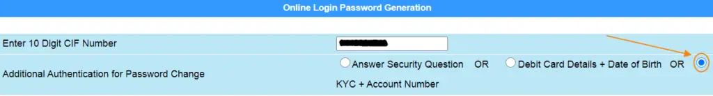 Select KYC+ account number option
