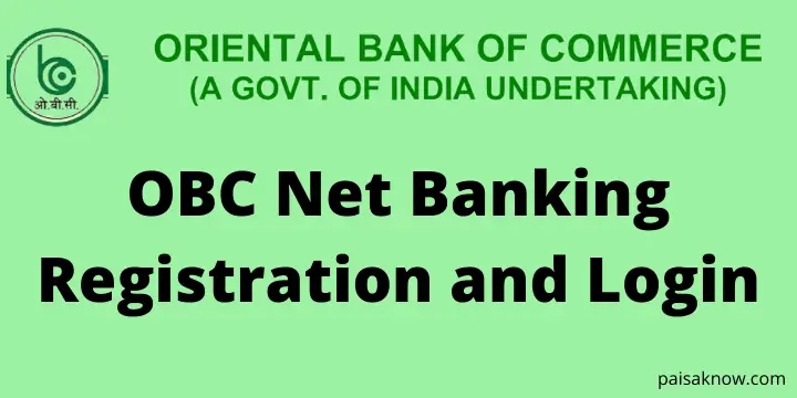 OBC Net Banking Registration and Login