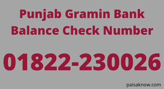 Punjab Gramin Bank Balance Check Number