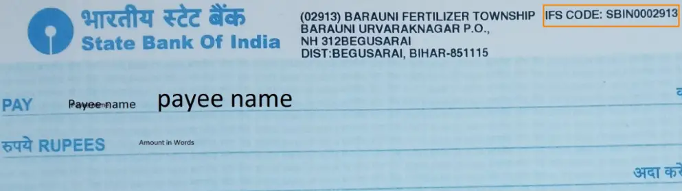 Find Your SBI Account IFSC code On Cheque book