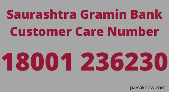 Saurashtra Gramin Bank Customer Care Number