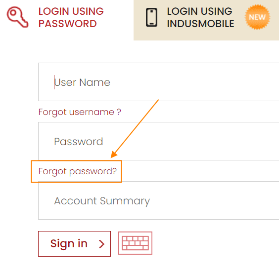 On the next screen Click on Forgot Password link?