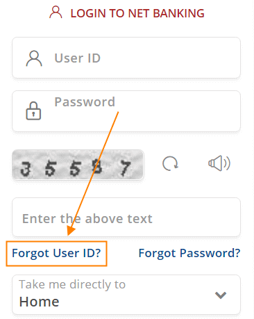 Now click on the link Forgot User ID?