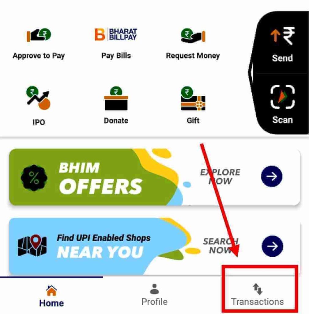 How to get transaction receipt from BHIM app?
