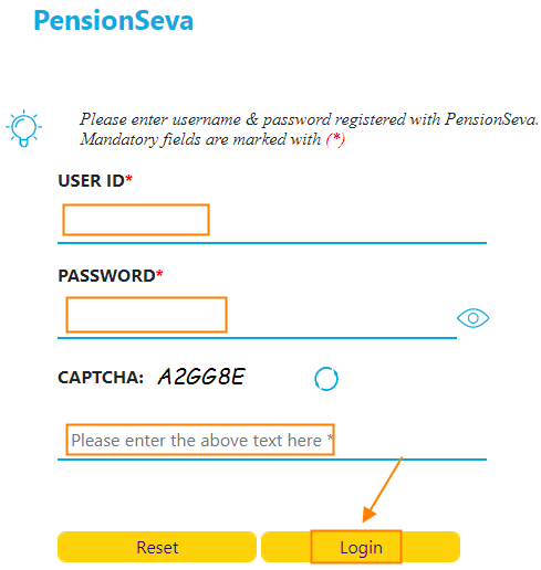 Enter your User ID , Password, Captcha and click on Login button.