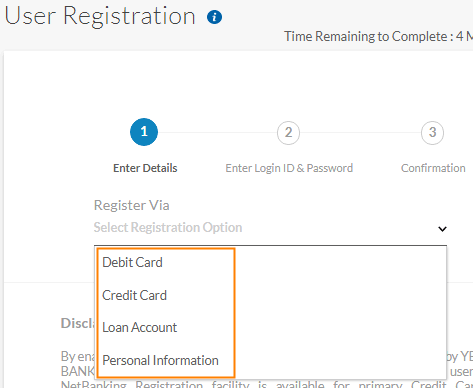 Yes Bank Net Banking Registration and Login
