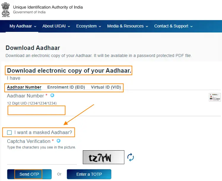 How to Download Masked Aadhaar Card Online
