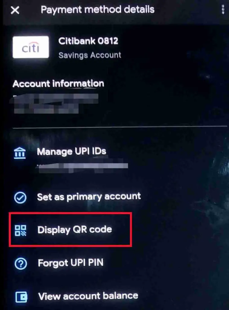 click on Display QR Code