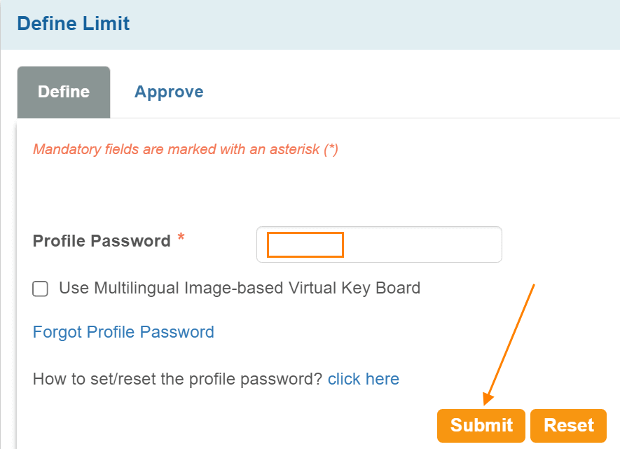 Now Enter your Profile Password.