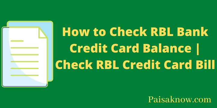 How to Check RBL Bank Credit Card Balance Check RBL Credit Card Bill